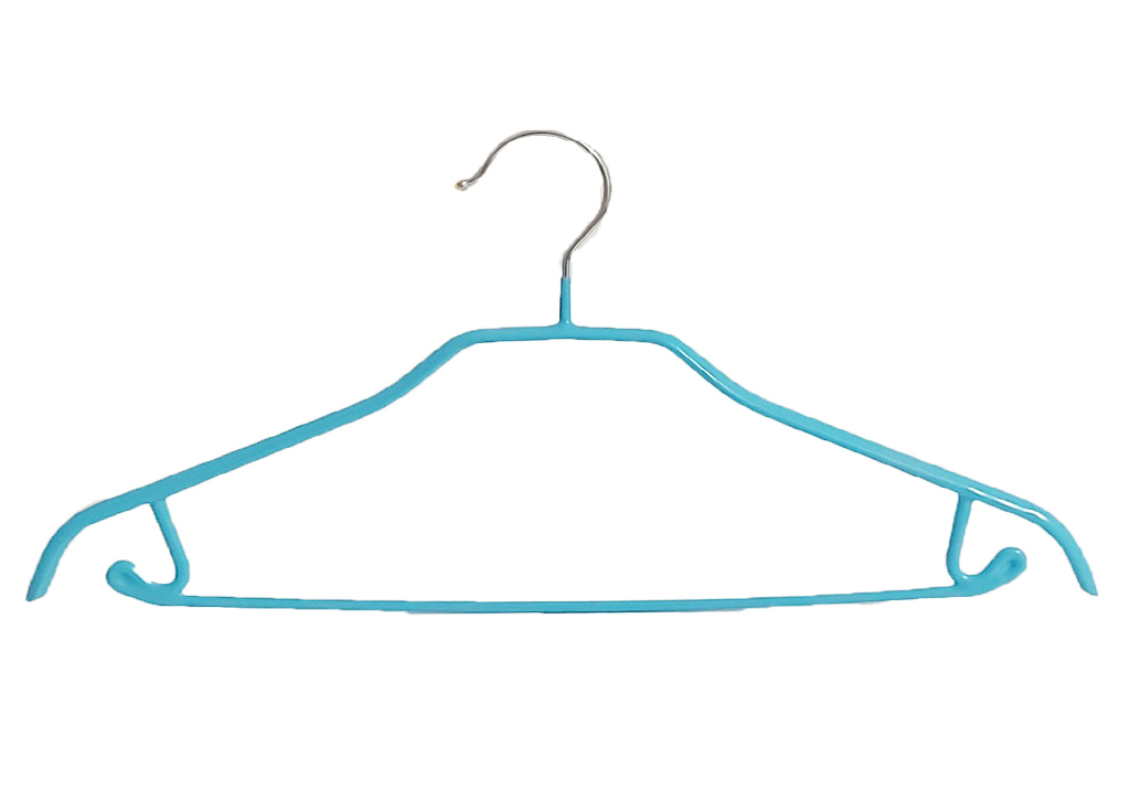 Вешалка для одежды металлическая с перекладиной Арт. JMLB 004 цвет - голубой