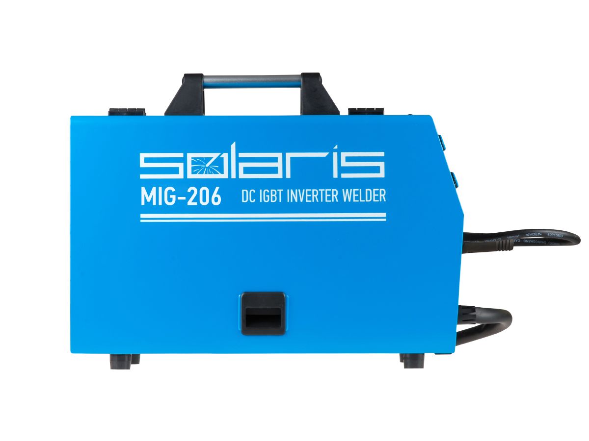 Полуавтомат сварочный Solaris MIG-206 (220В, MIG/FLUX/MMA, встроенная горелка 2 м, смена полярности) Арт.MIG-206