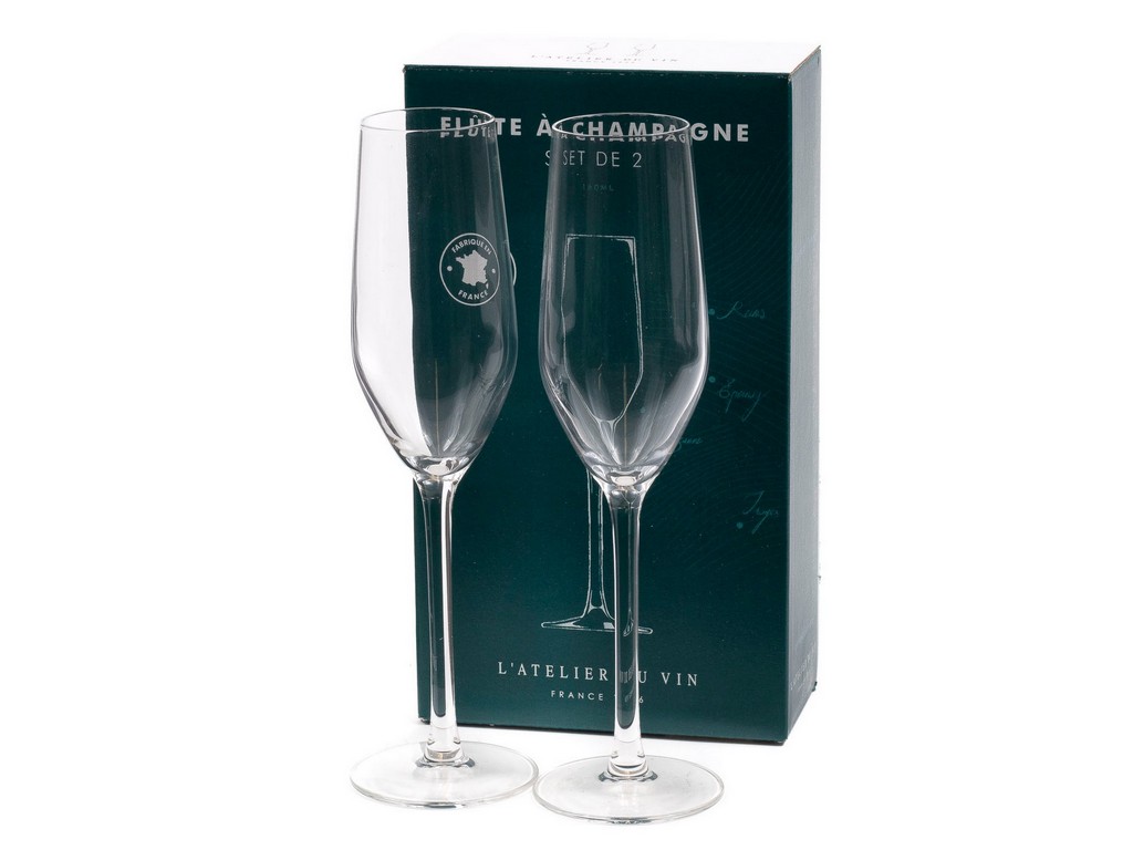 Набор бокалов для шампанского стеклянных 2 шт. 160 мл (арт. Q5532, код 062278) - фото