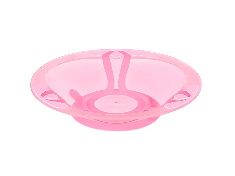 Тарелка мелкая пластмассовая детская розовая 400 мл на присоске (арт. 431311905) Арт.103837