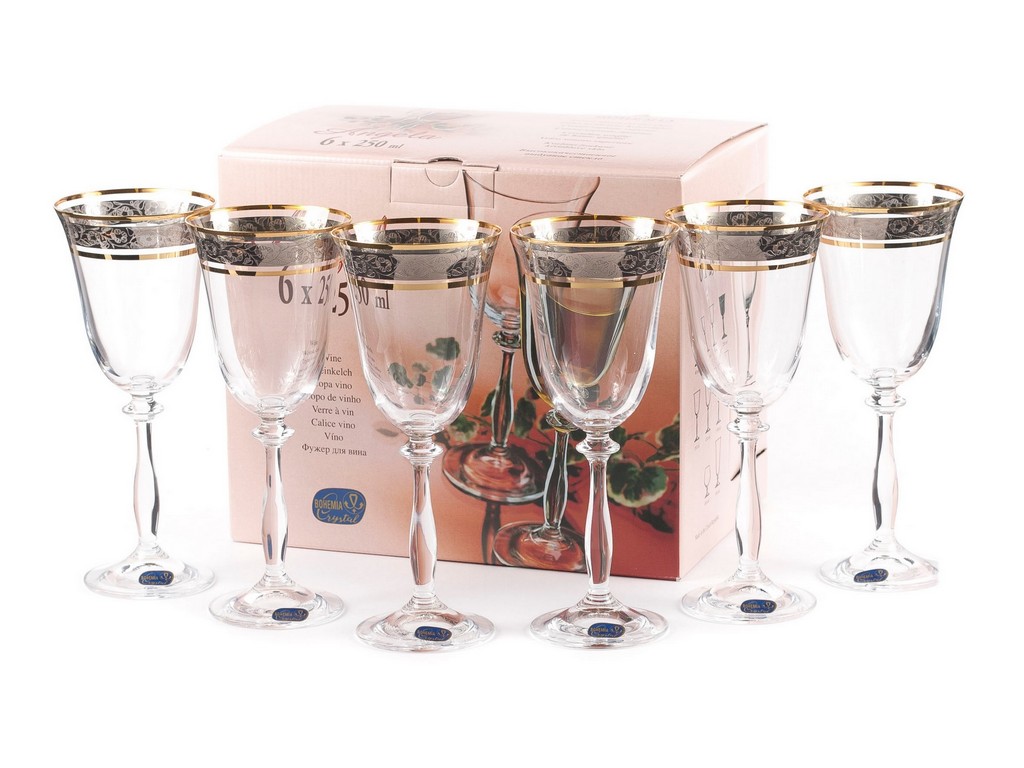 Набор бокалов для вина ANGELA декор. 6 шт. 250мл Арт.12943