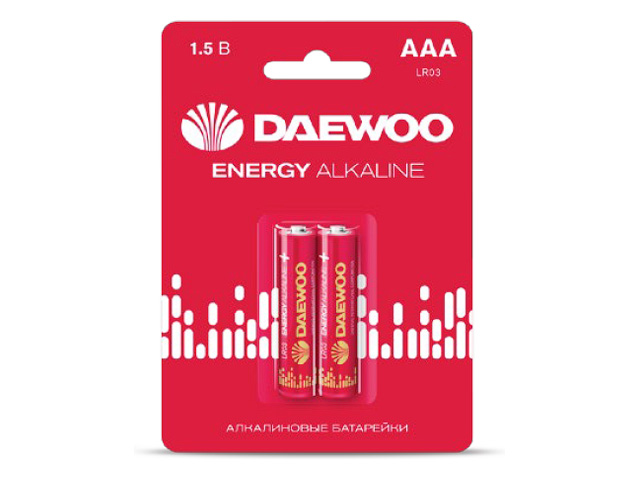 Батарейка AAA LR03 1,5V alkaline BL-2шт DAEWOO ENERGY Арт.5029873