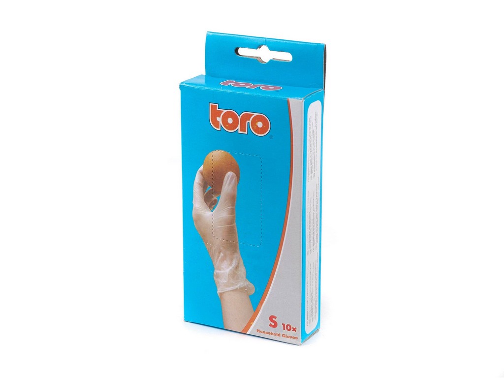Набор перчаток пластмассовых (поливинилхлорид) размер S 10 шт. ''TORO''  Арт. 34115