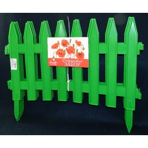 Забор пластмассовый декоративный зеленый 45*36 см 7 шт. в комплекте Арт. 59747