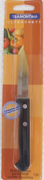Нож металлический для овощей с пластмассовой ручкой 18/6,7 см  Арт.38954 - фото