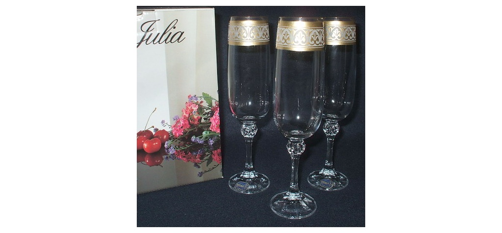 Набор бокалов для шампанского JULIA декор. 6 шт. 180 мл Арт.57436