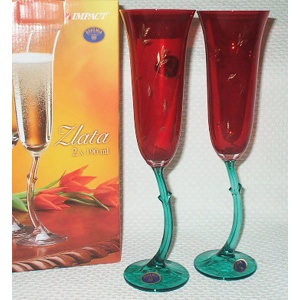 Набор бокалов для шампанского ZLATA  -  2 шт. 190 мл Арт.46348