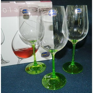Набор бокалов для вина с зеленой ножкой VIOLA  - 6 шт. 350 мл Арт.68518
