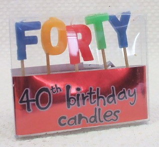 Набор свечей для торта на 40-летие ''FORTY'' 5 шт. 3 см  Арт.43304
