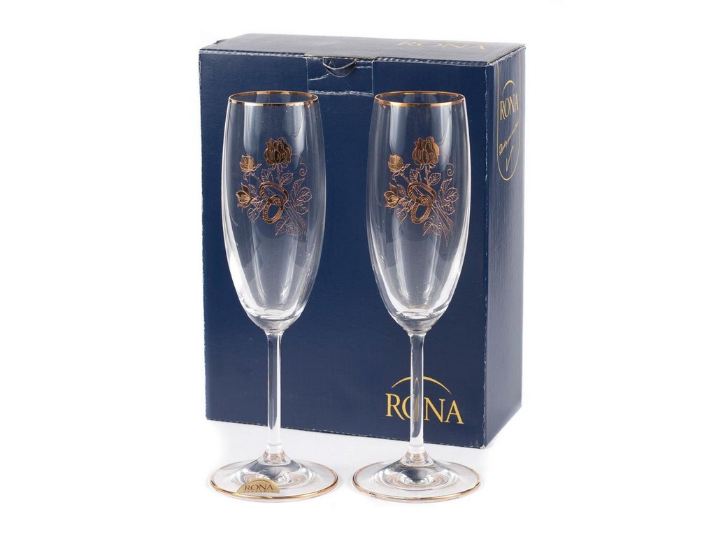 Набор бокалов для шампанского GALA стеклянных декор. 2 шт. 175 мл Арт. 49297