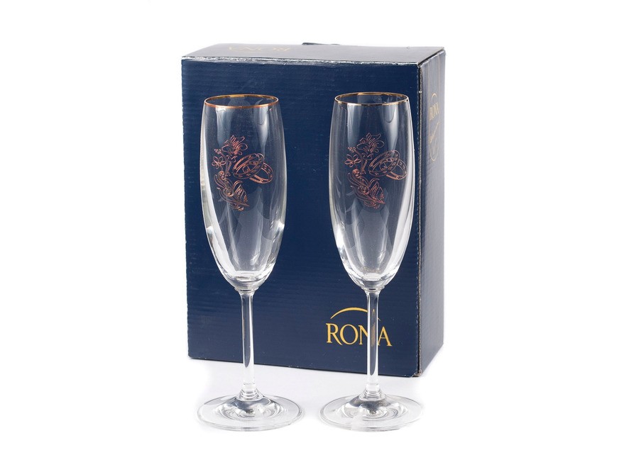 Набор бокалов для шампанского GALA стеклянных декор. 2 шт. 175 мл Арт.49298 - фото