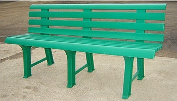 Скамейка пластиковая со спинкой для отдыха (сборно-разборная) темно-зеленая