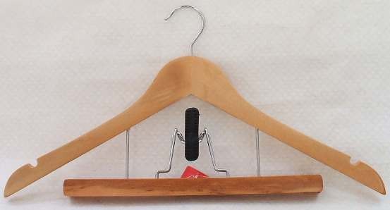 Вешалка для одежды  деревянная с прищепкой для брюк 44, 5 см Арт.53601
