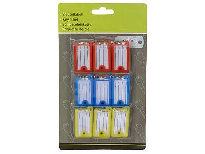 Набор брелоков для ключей пластмассовых с окошком для адреса 9 шт. 4,5*2,5 см (код 624865) Арт.53614 Арт.53614