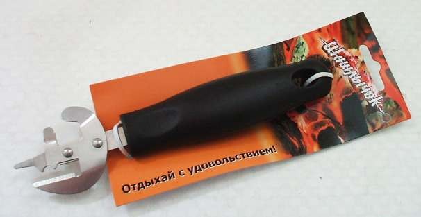 Консервный нож металлический с пластмассовой ручкой 18 см  Арт. 54180 - фото