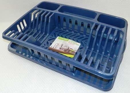 Подставка-сушка для посуды пластмассовая с поддоном 50,5*33,5*10,5 см  Арт. 65630