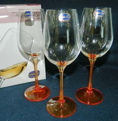 Набор бокалов для вина VIOLA с оранжевойНожкой 6 шт. 450 мл Арт.68505 - фото