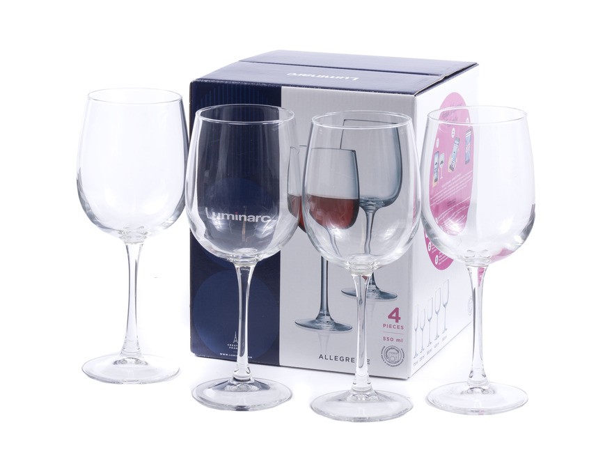 Набор бокалов для вина стеклянный Luminarc ALLEGRESSE 4 шт. 550 мл Арт.71842 - фото