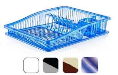 Подставка-сушка для посуды пластмассовая с поддоном 38*30,5*8 см  Арт. 72310