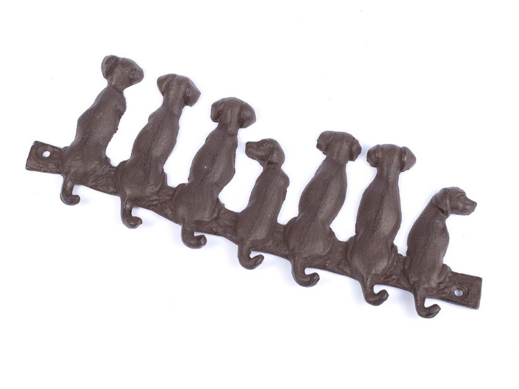 Вешалка настенная металлическая ''Собаки'' 7 крючков 25,5 см  Арт.72959 - фото
