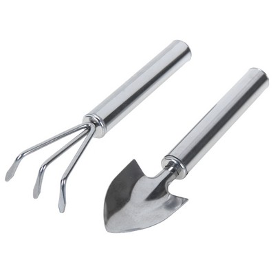 Набор инструментов для сада/огорода металлических 2 шт. 18 см: лопатка, рыхлитель  Арт. 73215