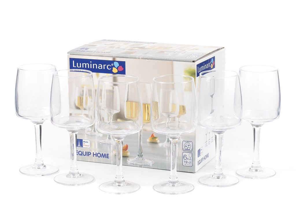 Набор бокалов для вина стеклянных EQUIP HOME -  6 шт. 190 мл Арт. 73757 - фото