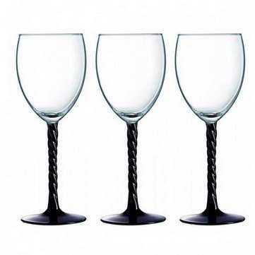 Набор бокалов для вина стеклянных Luminarc AUTHENTIC BLACK -  3 шт. 250 мл  Арт. 74463 - фото