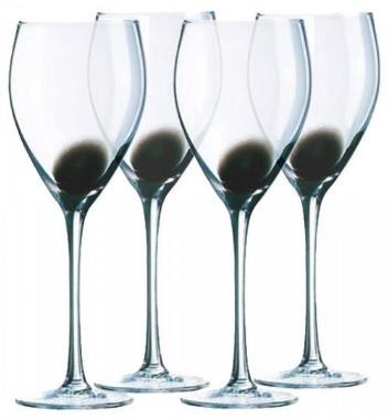 Набор бокалов для вина стеклянных Luminarc DRIP BLACK -  4 шт. 270 мл  Арт. 74496 - фото