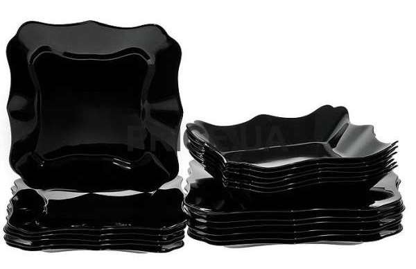 Набор тарелок стеклокерамических Luminarc ''Authentic Black'' 18 шт. 20,5/22/26 см  Арт. 74523