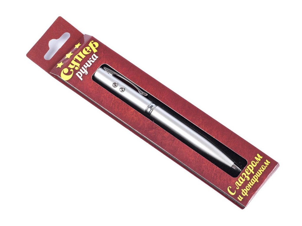 Ручка шариковая металлическая с лазером и фанариком ''Ученье-свет'' 13,5 см  Арт. 75888