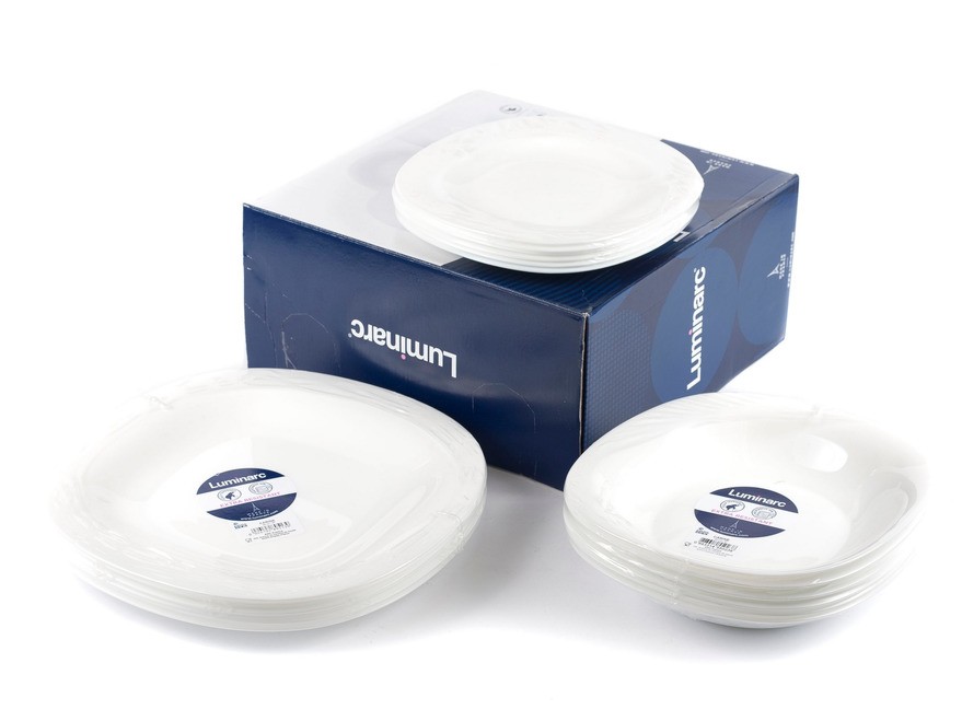 Набор тарелок стеклокерамических Luminarc ''Carine White'' 18 шт. 19/21/26 см  Арт. 76014