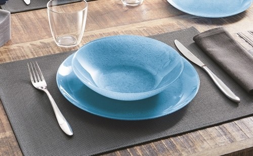 Набор тарелок стеклянных Luminarc ''Stony Blue'' 18 шт. 20,5/20/26 см Арт. 76315 - фото