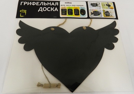 Доска грифельная декоративная ''Сердце с крыльями'' 42*30 см  Арт. 77017 - фото