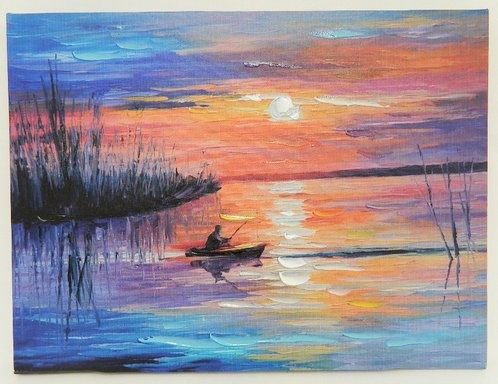 Картина декоративная ''Закат на озере'' 30*40 см   Арт. 78272