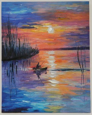 Картина декоративная ''Закат на озере'' 80*40 см  Арт. 78296