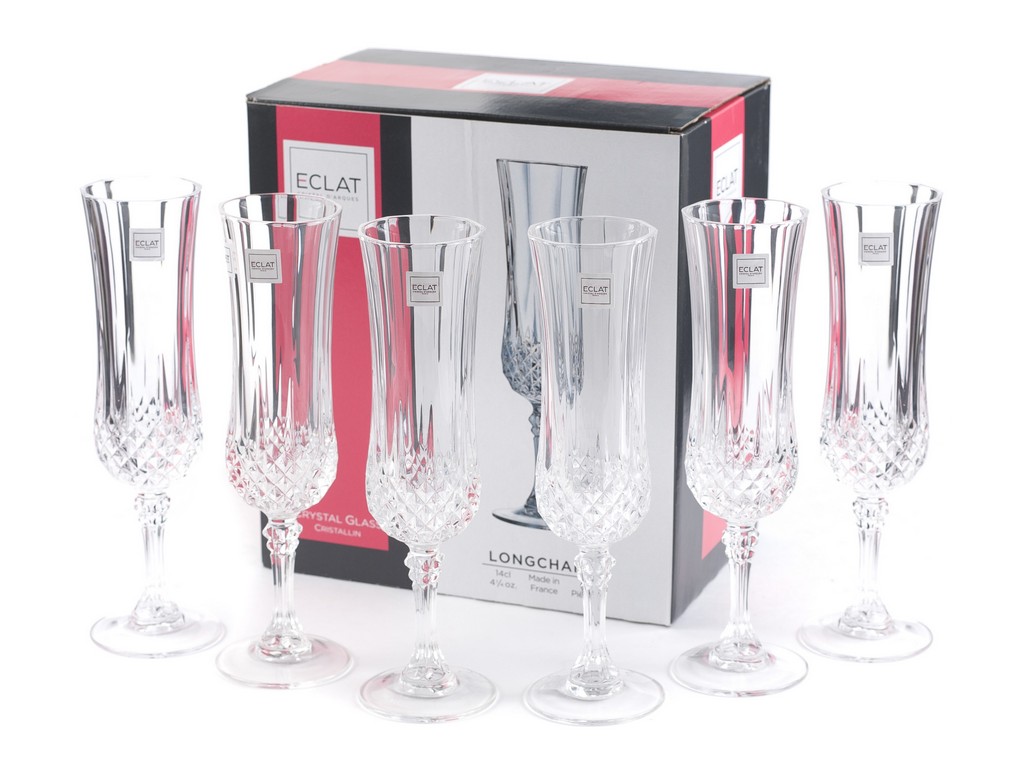 Набор бокалов для шампанского LONGCHAMP  стеклянных 6 шт. 140 мл  Арт. 78349 - фото