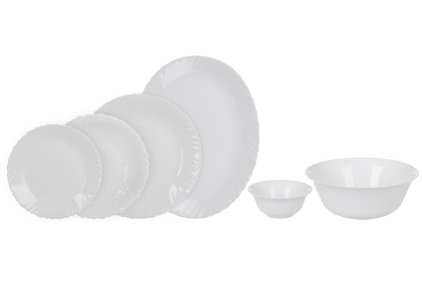 Набор посуды стеклокерамической Luminarc ''Feston'' 26 пр.: 18 тарелок 19/23/25 см, 7 Салатников 12/25 см, блюдо 33 см  Арт. 78651 - фото