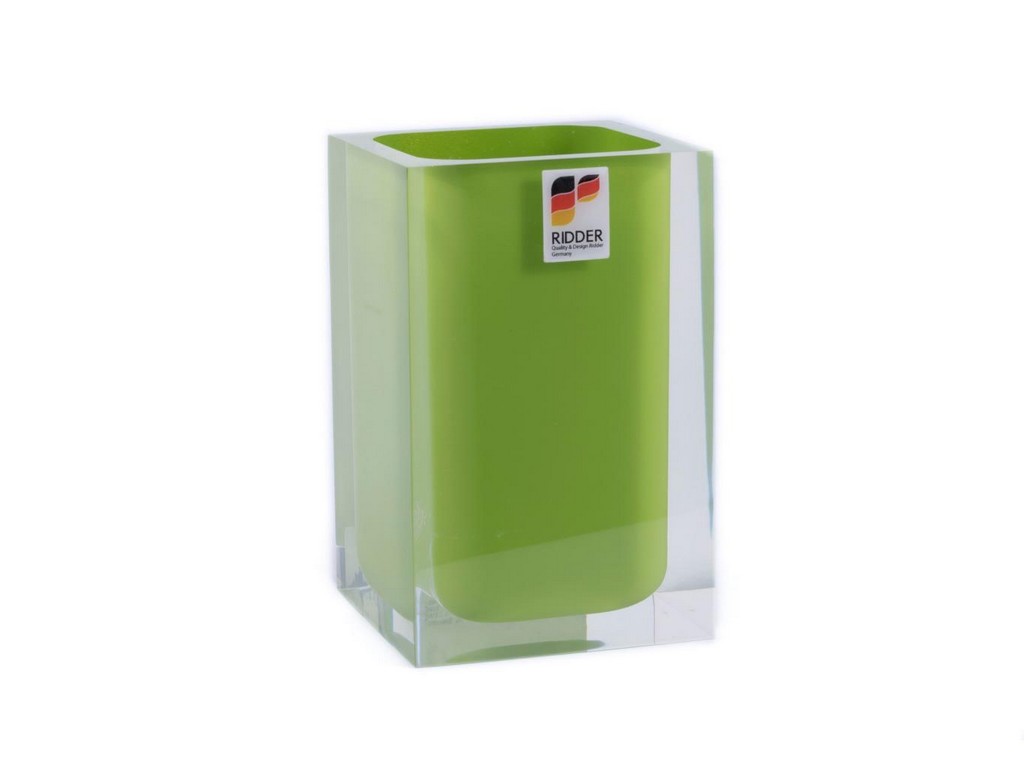 Стакан туалетный полирезин ''Colours Green'' 7*7*11 см Арт. 80235