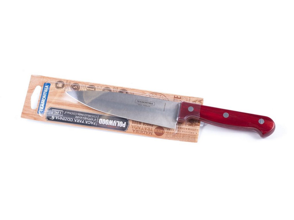 Нож металлический ''Polywood'' с деревянной ручкой 37,5/15 см Арт. 80465 - фото