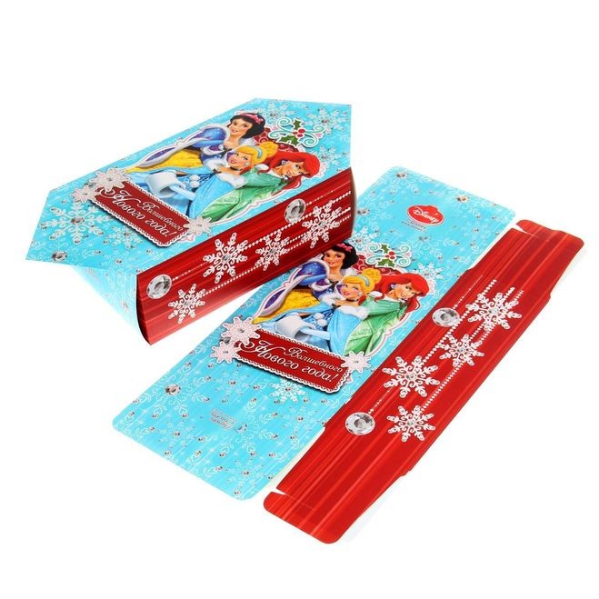 Коробка для новогоднего подарка картонная в виде конфеты ''Волшебного Нового года'' 14*22*8 см  Арт. 80613
