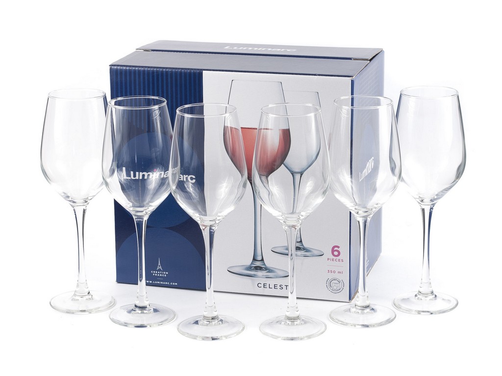 Набор бокалов для вина стеклянных Luminarc CELESTE - 6 шт. 350 мл  Арт. 80906 - фото