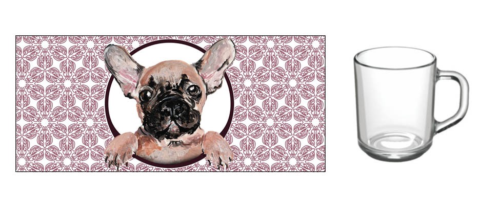 Кружка стеклянная ''Французская собака'' 200 мл Арт.81367 - фото