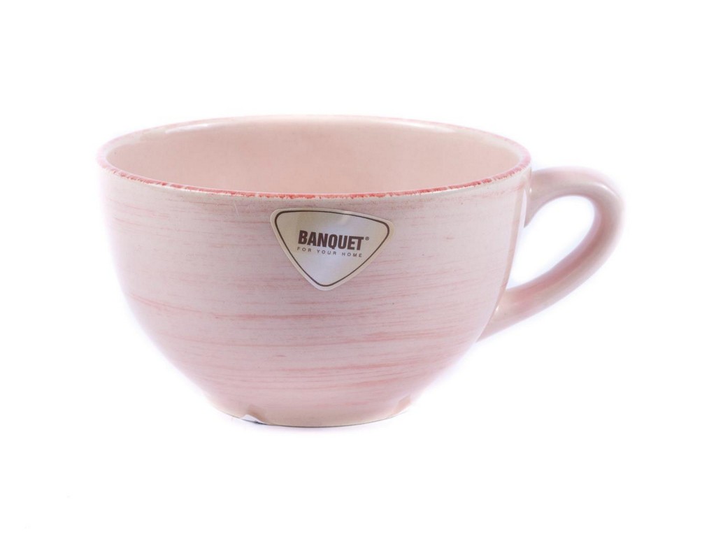 Чашка суповая керамическая розовая 420 мл  Арт.82388 - фото