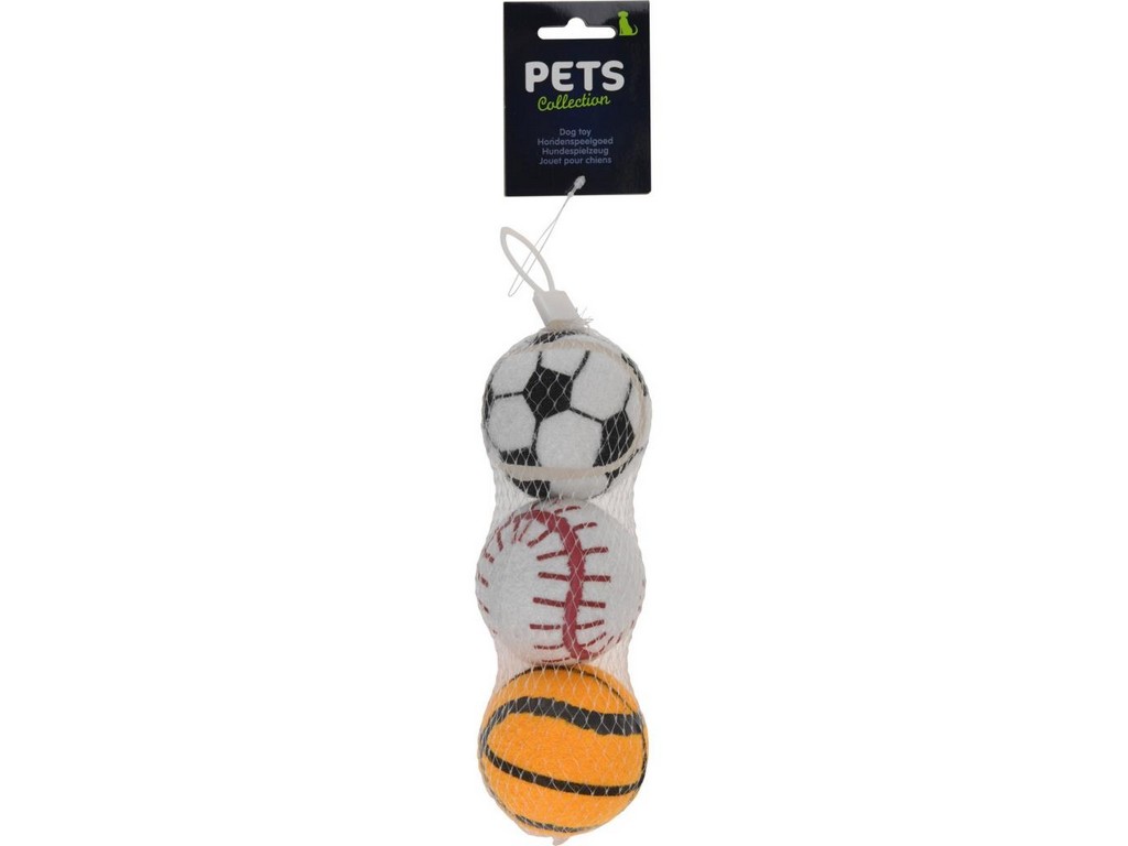 Набор игрушек для собаки полипропилен ''мячи'' 3 шт. 6,5 см  Арт.83084