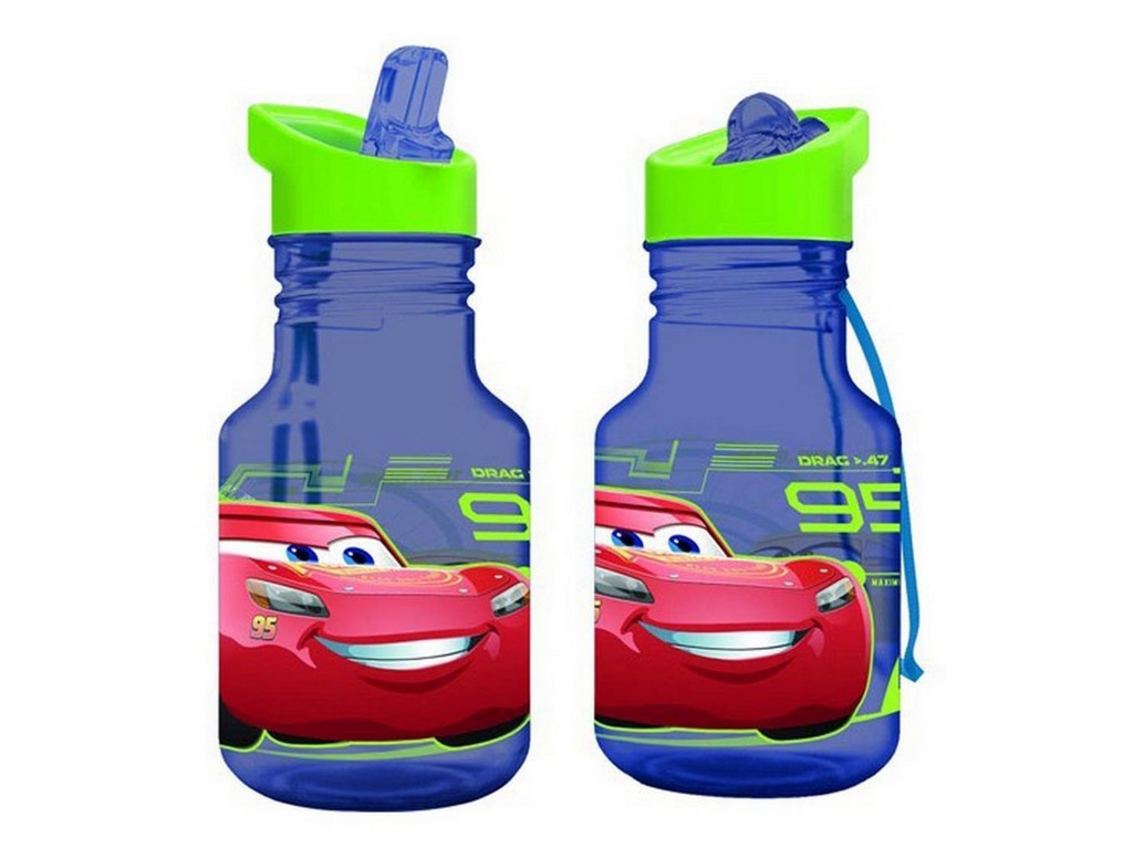 Бутылка пластмассовая для питья детская ''тачки'' 400 мл  Арт.83534 - фото