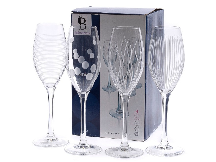 Набор бокалов для шампанского стеклянных Luminarc ''lounge club'' 4 шт. 220 мл  Арт.84963