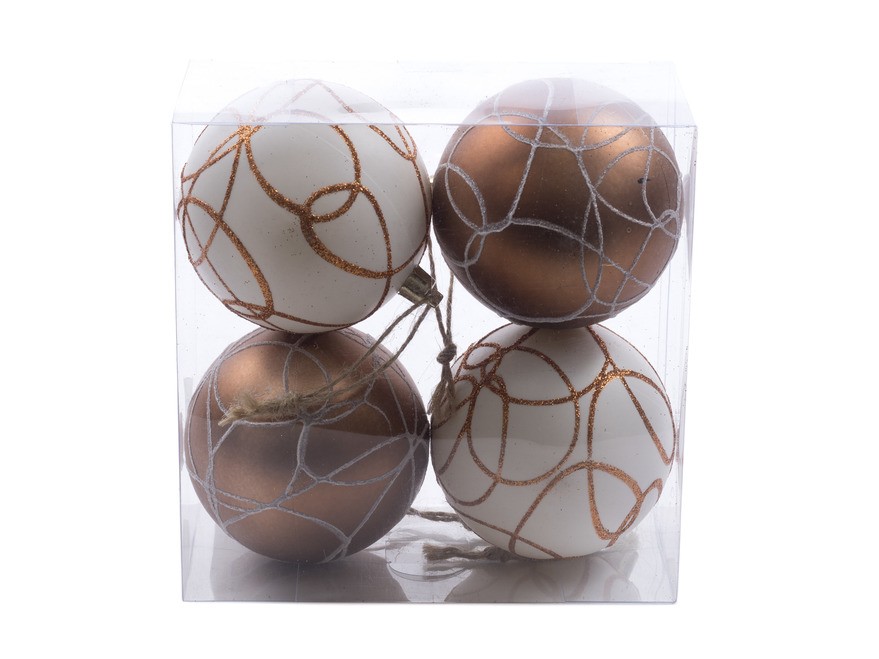 Набор шаров елочных пластмассовых 4 шт. 8 см (арт.25230554, код 371568) Арт.86763 - фото