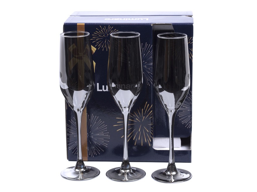Набор бокалов для шампанского стеклянных ''celeste. Сияющий графит'' 6 шт. 160 см  Арт.89406