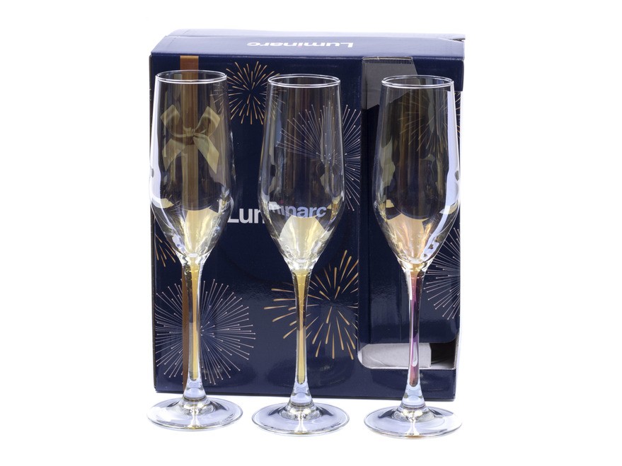 Набор бокалов для шампанского стеклянных ''celeste. Золотистый хамелеон'' 6 шт. 160 см  Арт.89407