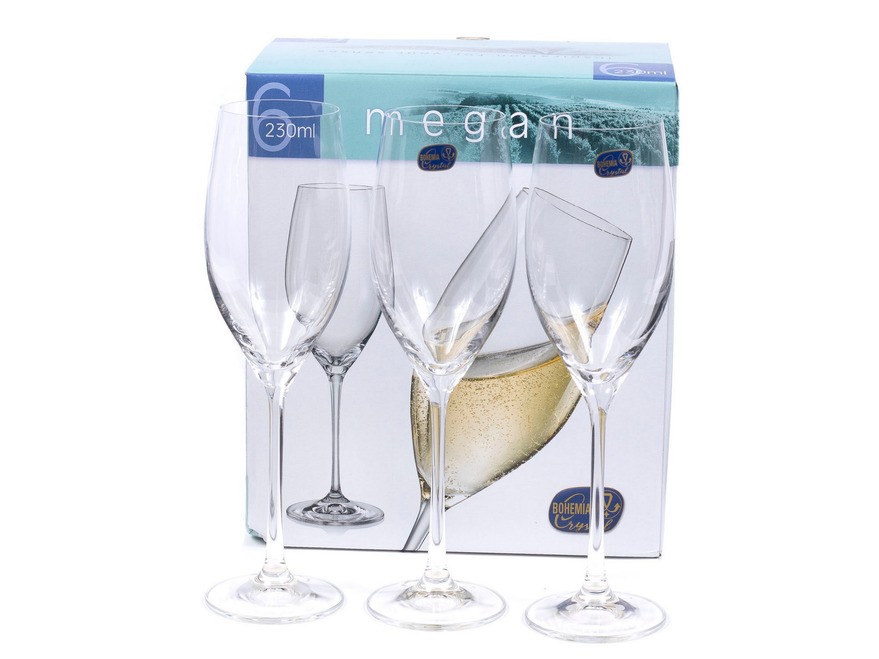 Набор бокалов для шампанского стеклянных ''megan'' 6 шт. 230 мл   Арт.89861 - фото